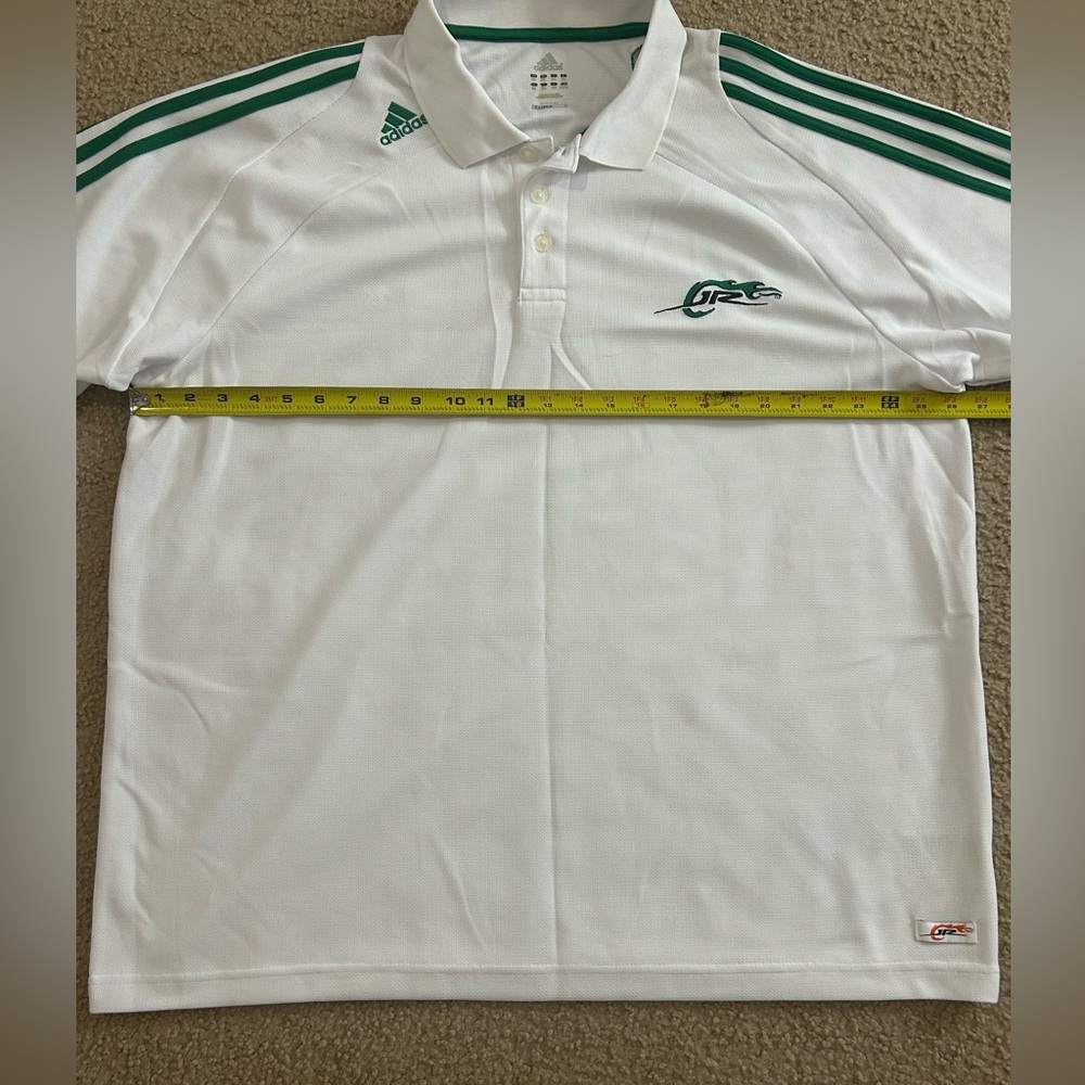 Adidas Dale Jr Racing Short Sleeve Polo Shirt Men’s 2XL White 3 Stripe - Picture 9 of 11
